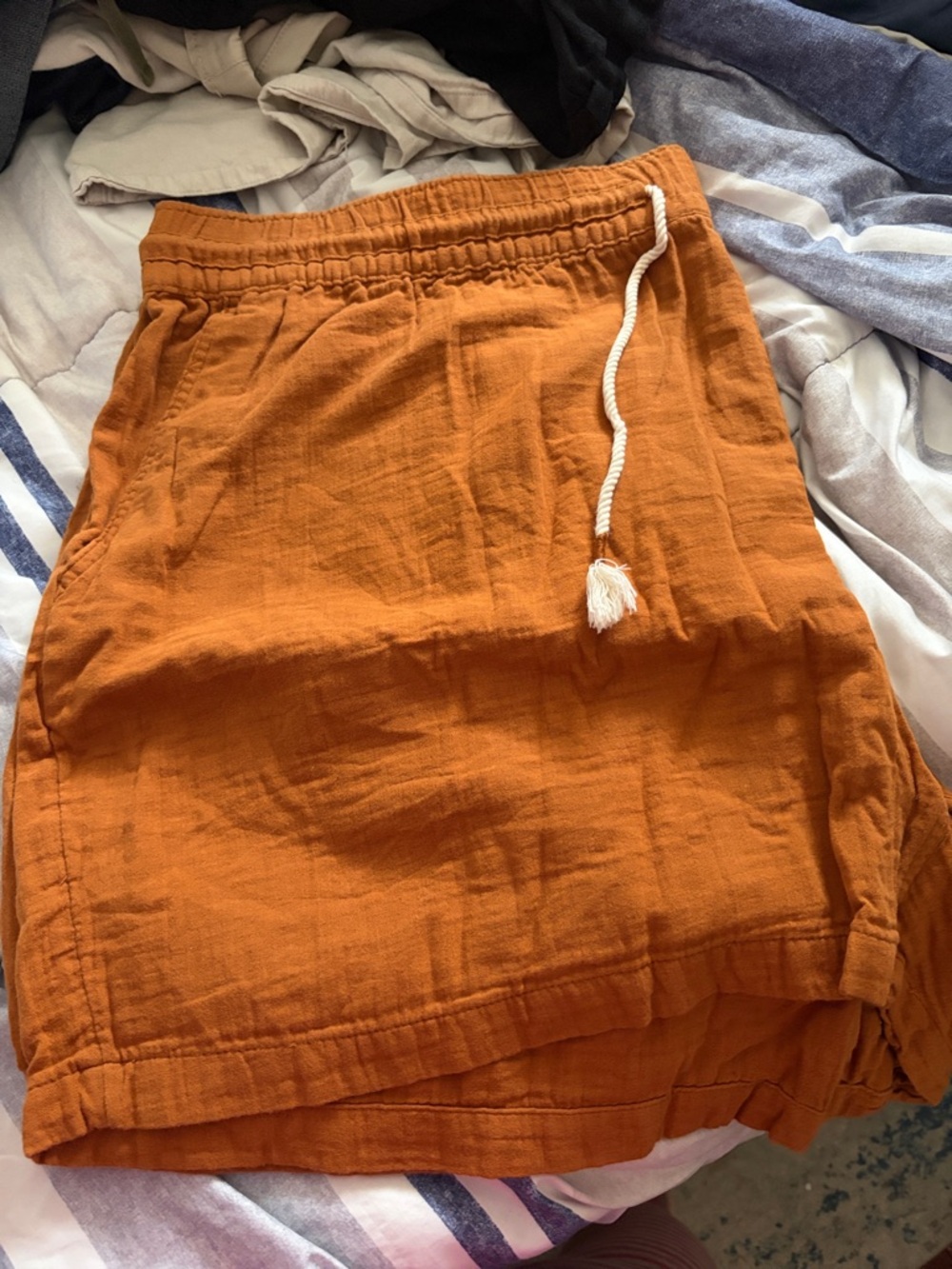 Old Navy Women's Athletic Shorts - Rust Orange with White Drawstring
